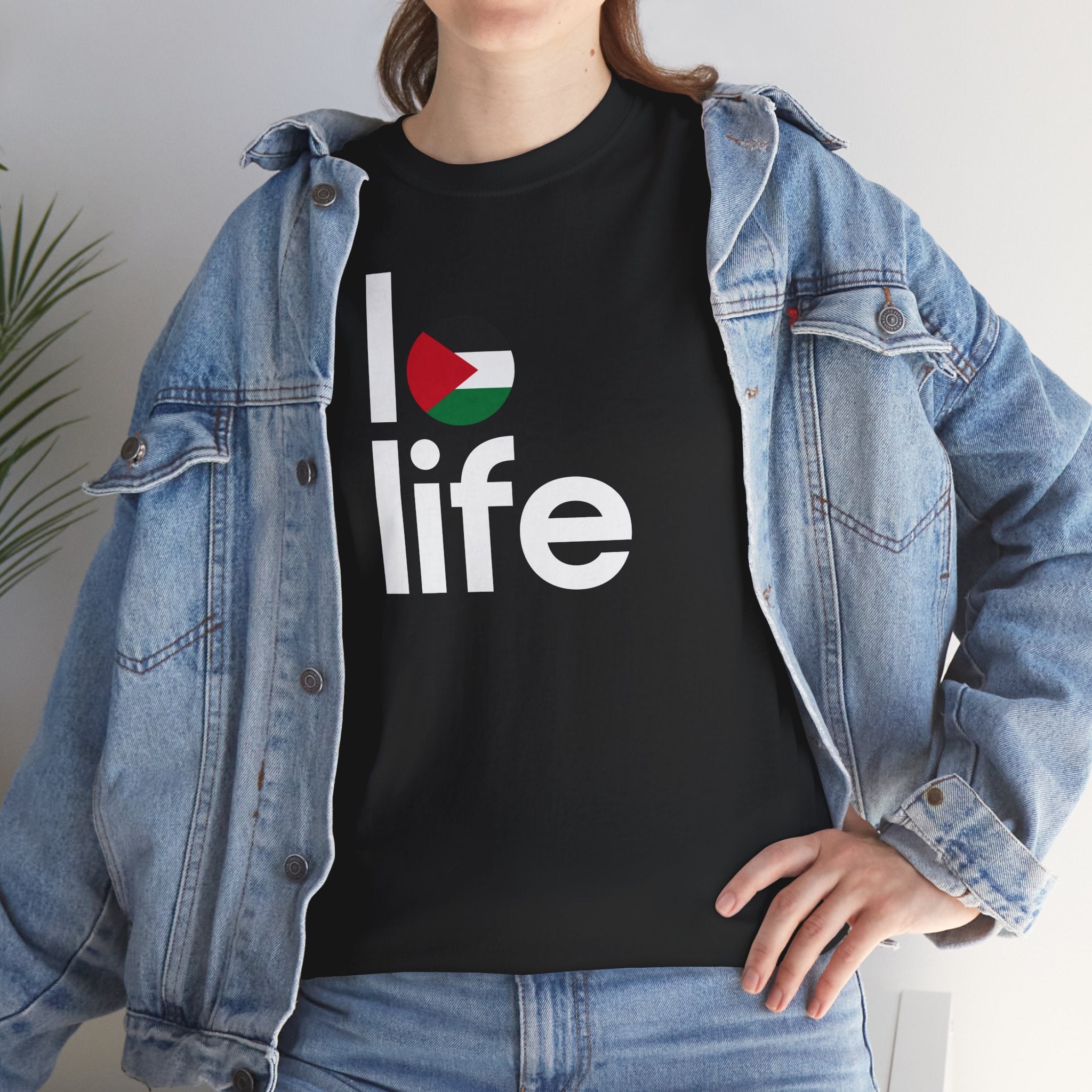 LO LIFE | PALESTINE FLAG Humor Unisex Heavy Cotton Tee, Concert Apparel, Party Shirt, Music Lover Gift, Weekend Outfit