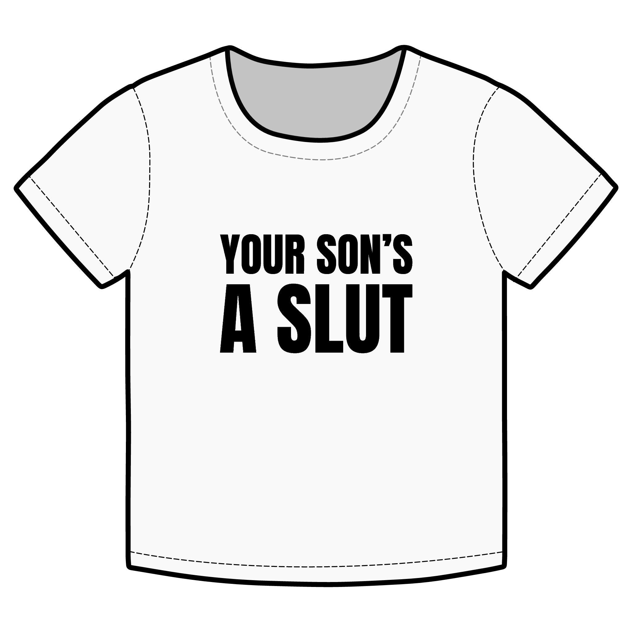 YOUR SON'S A SLUT Funny Organic Baby Tee – Retro Slogan Shirt, Witty Graphic T-Shirt, Hipster Streetwear