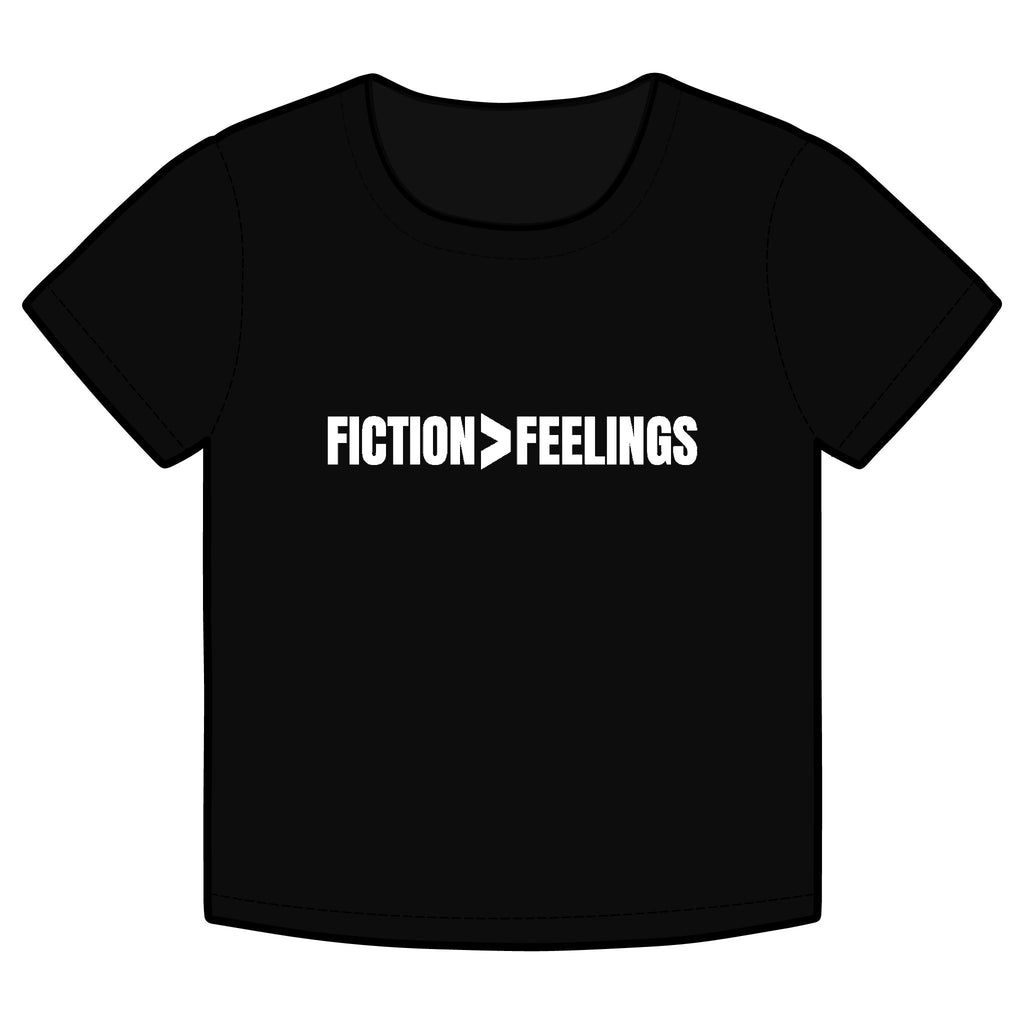 FICTION > FEELINGS Funny Organic Baby Tee – Retro Slogan Shirt, Witty Graphic T-Shirt, Hipster Streetwear