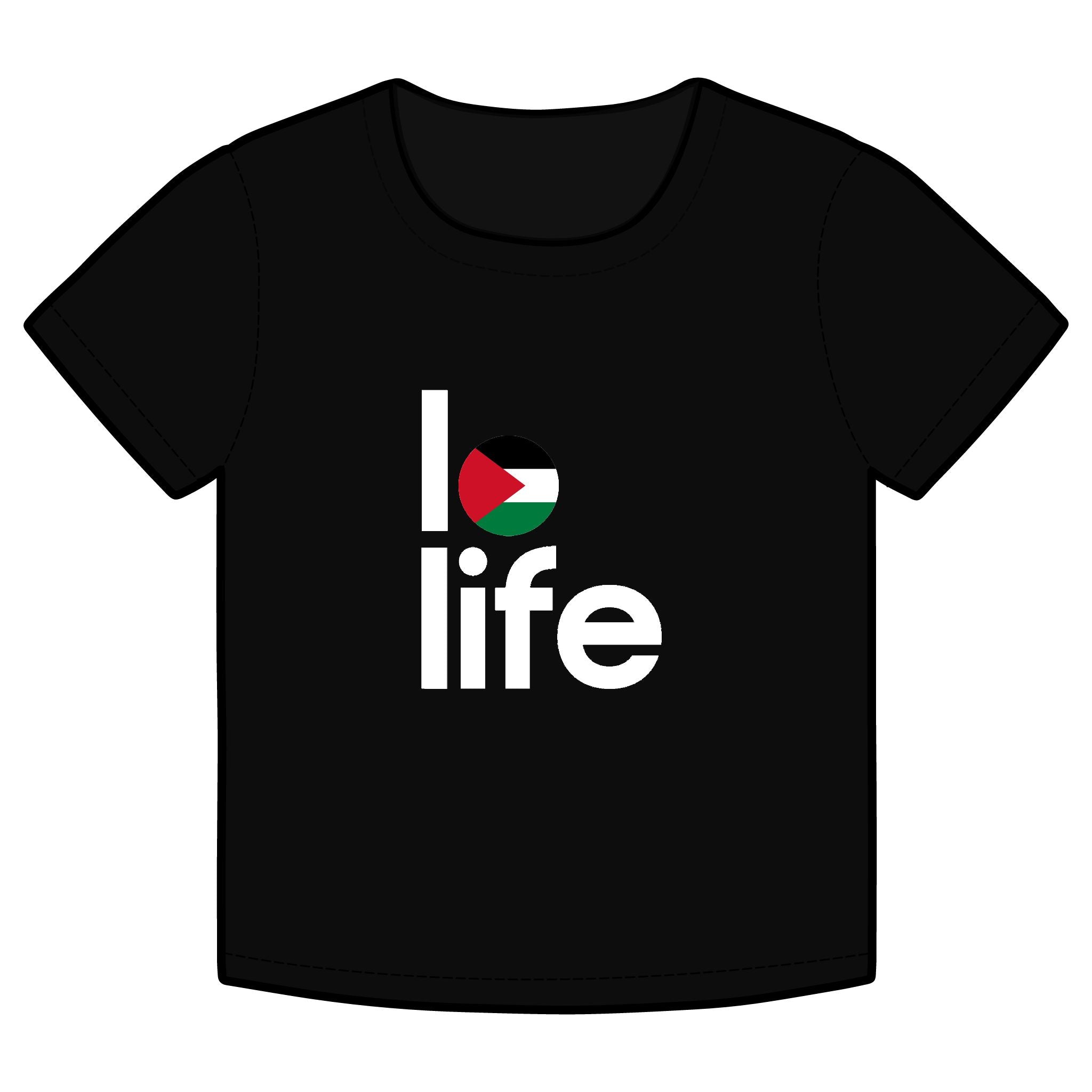 LO LIFE | PALESTINE FLAG Funny Organic Baby Tee – Retro Slogan Shirt, Witty Graphic T-Shirt, Hipster Streetwear