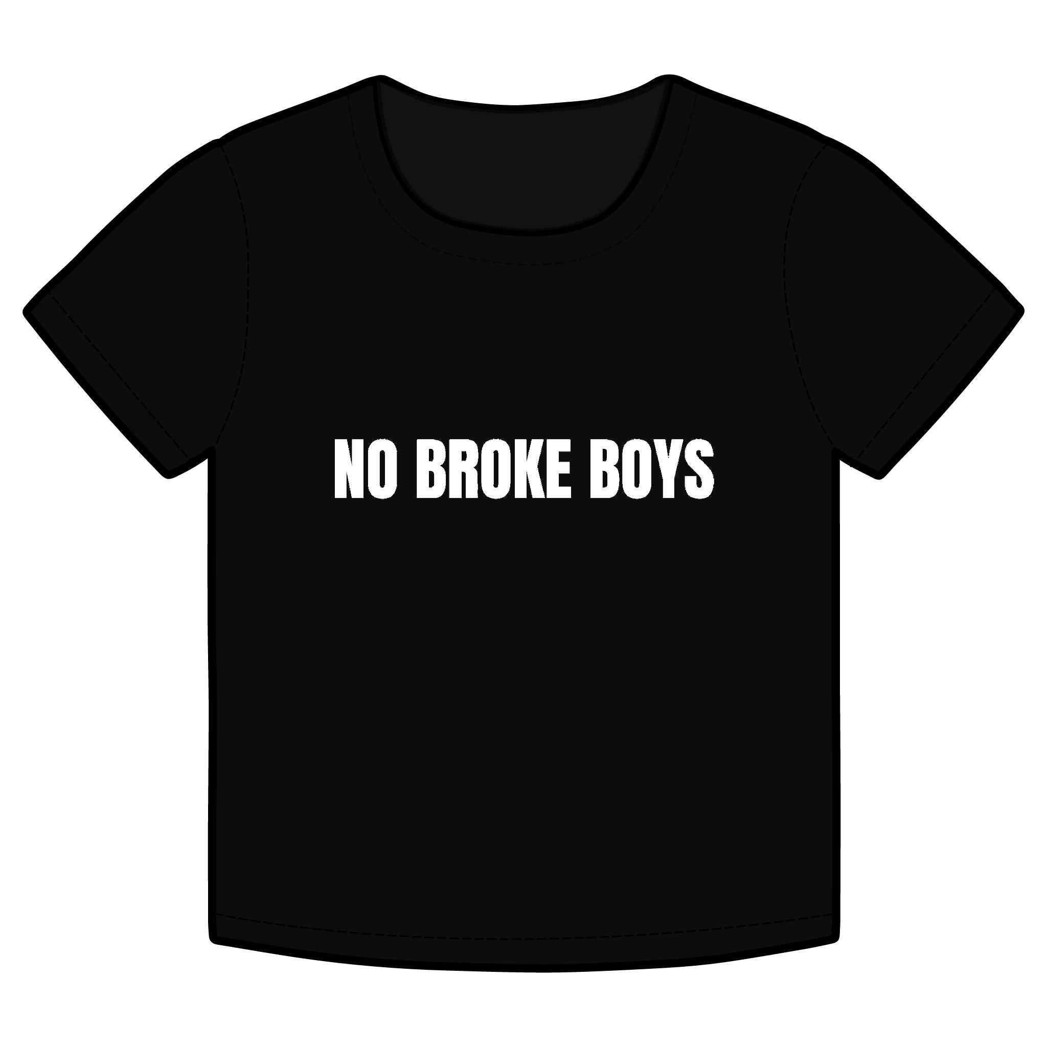 NO BROKE BOYS Funny Organic Baby Tee – Retro Slogan Shirt, Witty Graphic T-Shirt, Hipster Streetwear
