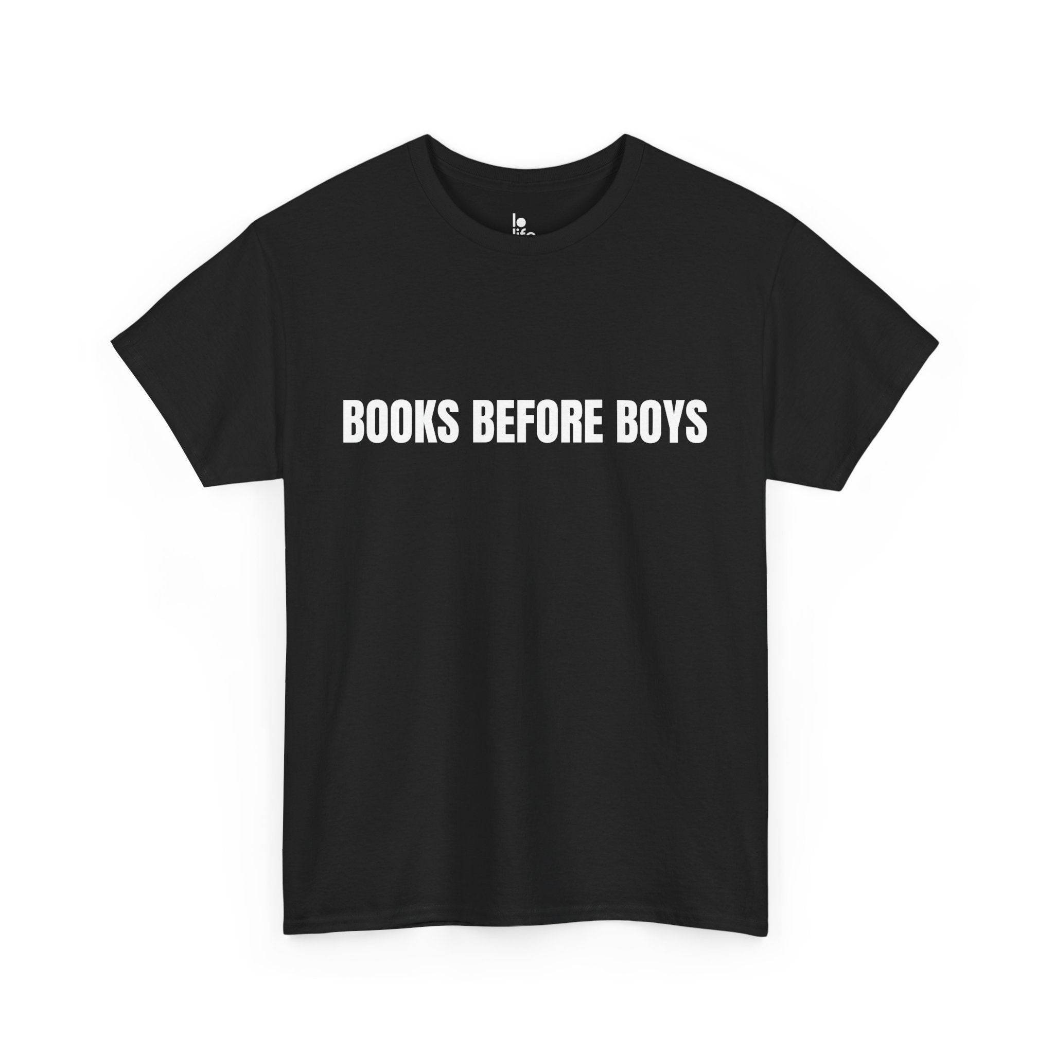 BOOKS BEFORE BOYS Humor Unisex Heavy Cotton Tee, Concert Apparel, Party Shirt, Music Lover Gift, Weekend Outfit