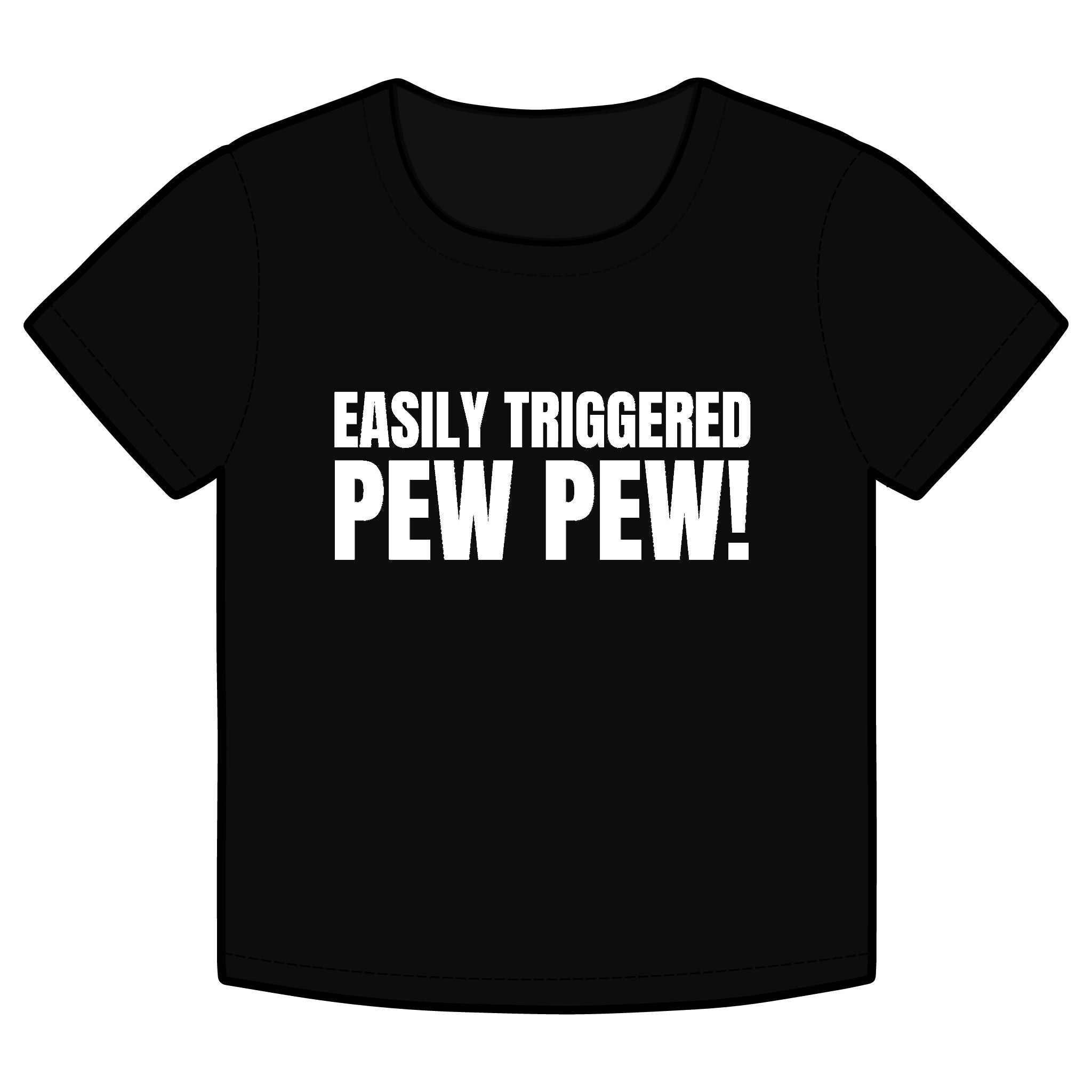 EASILY TRIGGERED, PEW PEW! Organic Baby Tee – Retro Slogan Shirt, Witty Graphic T-Shirt, Hipster Streetwear