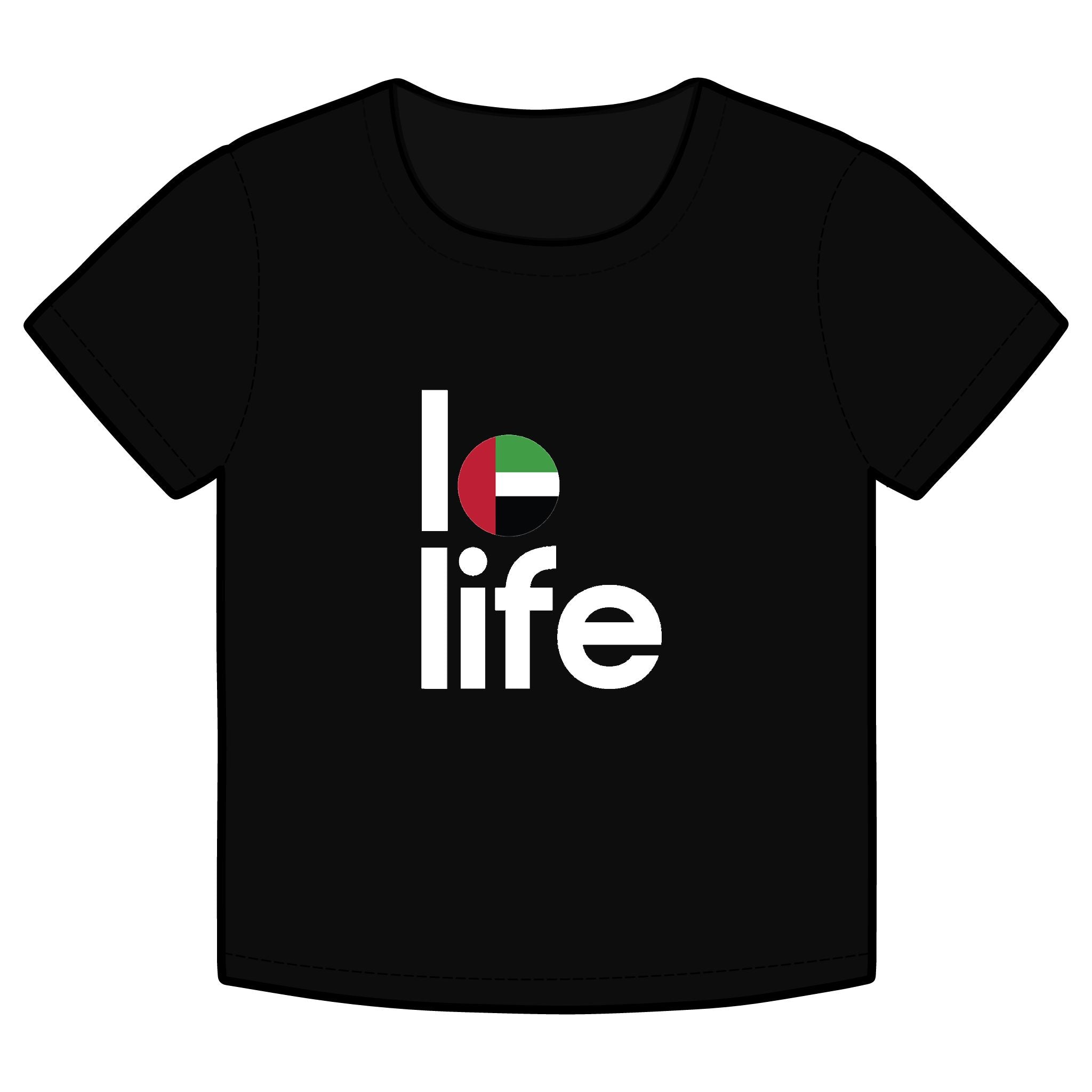 LO LIFE | UAE FLAG Funny Organic Baby Tee – Retro Slogan Shirt, Witty Graphic T-Shirt, Hipster Streetwear
