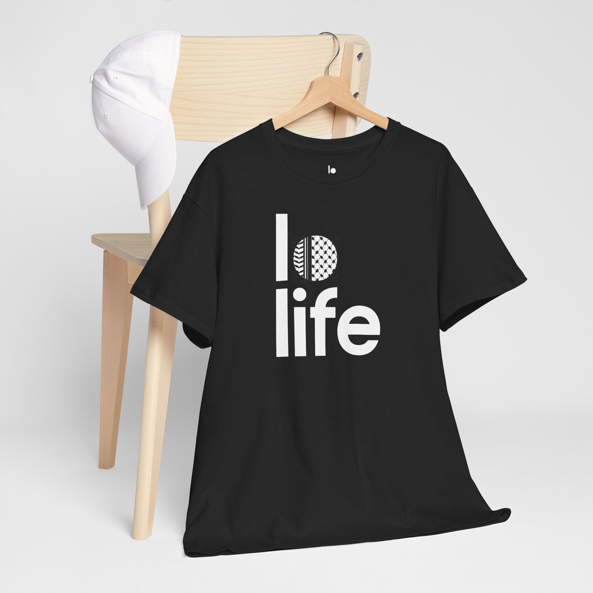 LO LIFE | PALESTINE KEFFIYEH Humor Unisex Heavy Cotton Tee, Concert Apparel, Party Shirt, Music Lover Gift, Weekend Outfit