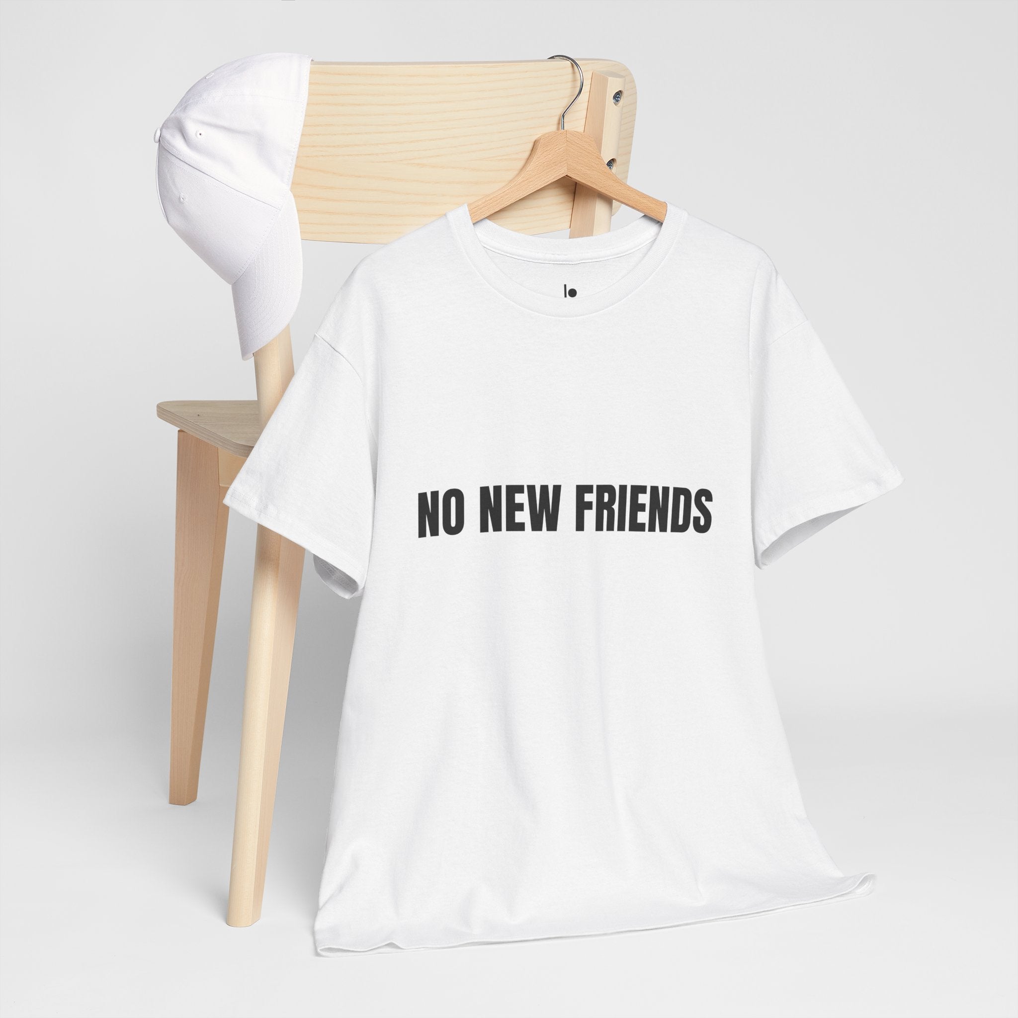 NO NEW FRIENDS Humor Unisex Heavy Cotton Tee, Concert Apparel, Party Shirt, Music Lover Gift, Weekend Outfit