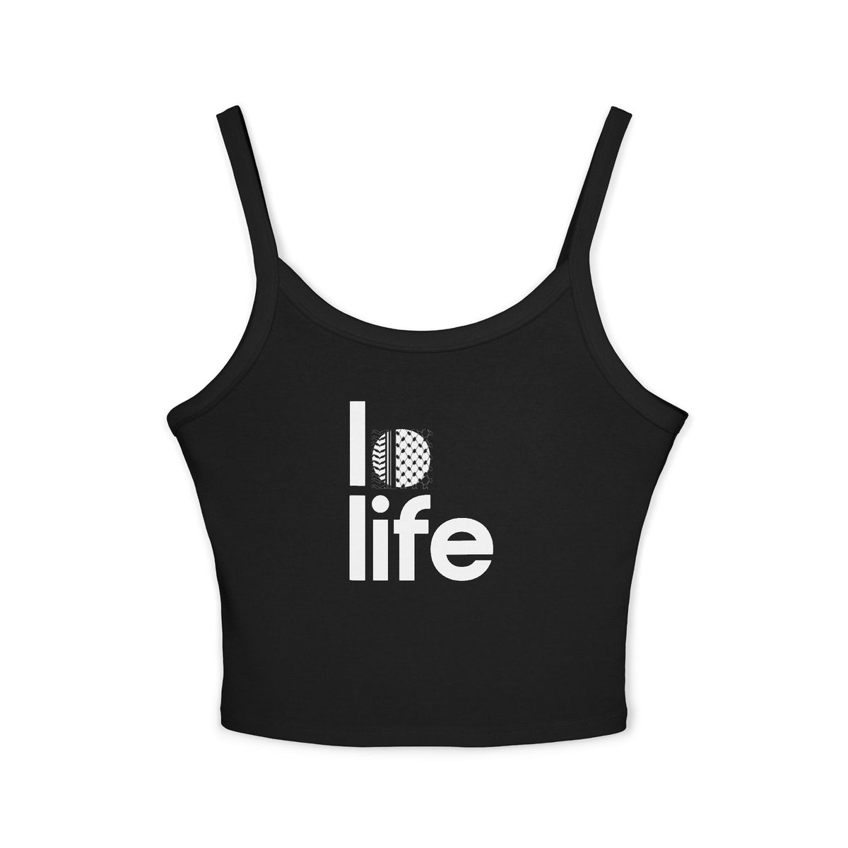 LO LIFE | PALESTINE KEFFIYEH Women's Spaghetti Strap Tank Top | Perfect for Summer Parties, Casual Outings, Festival Wear, Unique Gift, Trendy