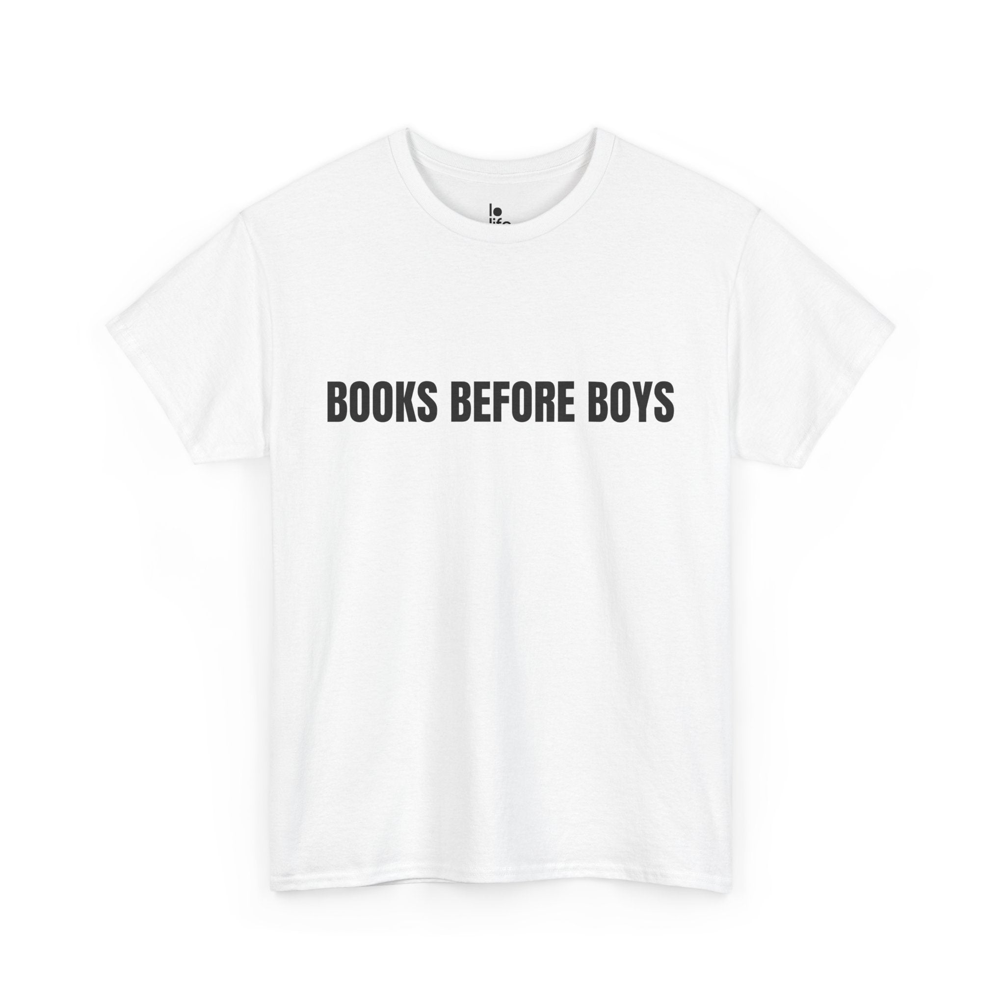 BOOKS BEFORE BOYS Humor Unisex Heavy Cotton Tee, Concert Apparel, Party Shirt, Music Lover Gift, Weekend Outfit
