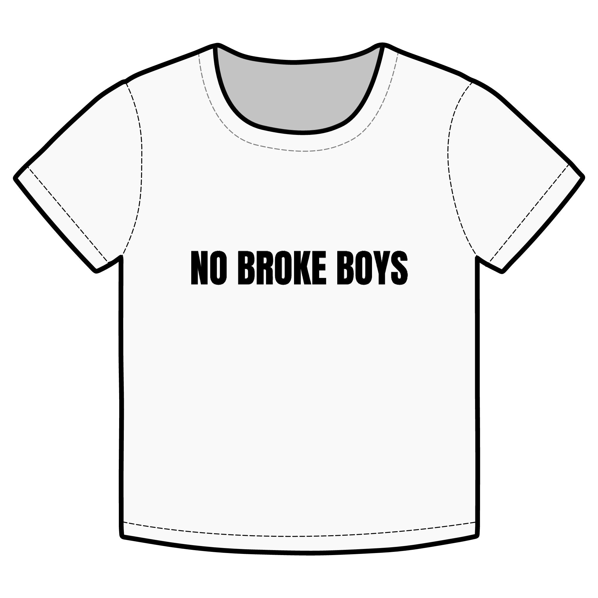 NO BROKE BOYS Funny Organic Baby Tee – Retro Slogan Shirt, Witty Graphic T-Shirt, Hipster Streetwear