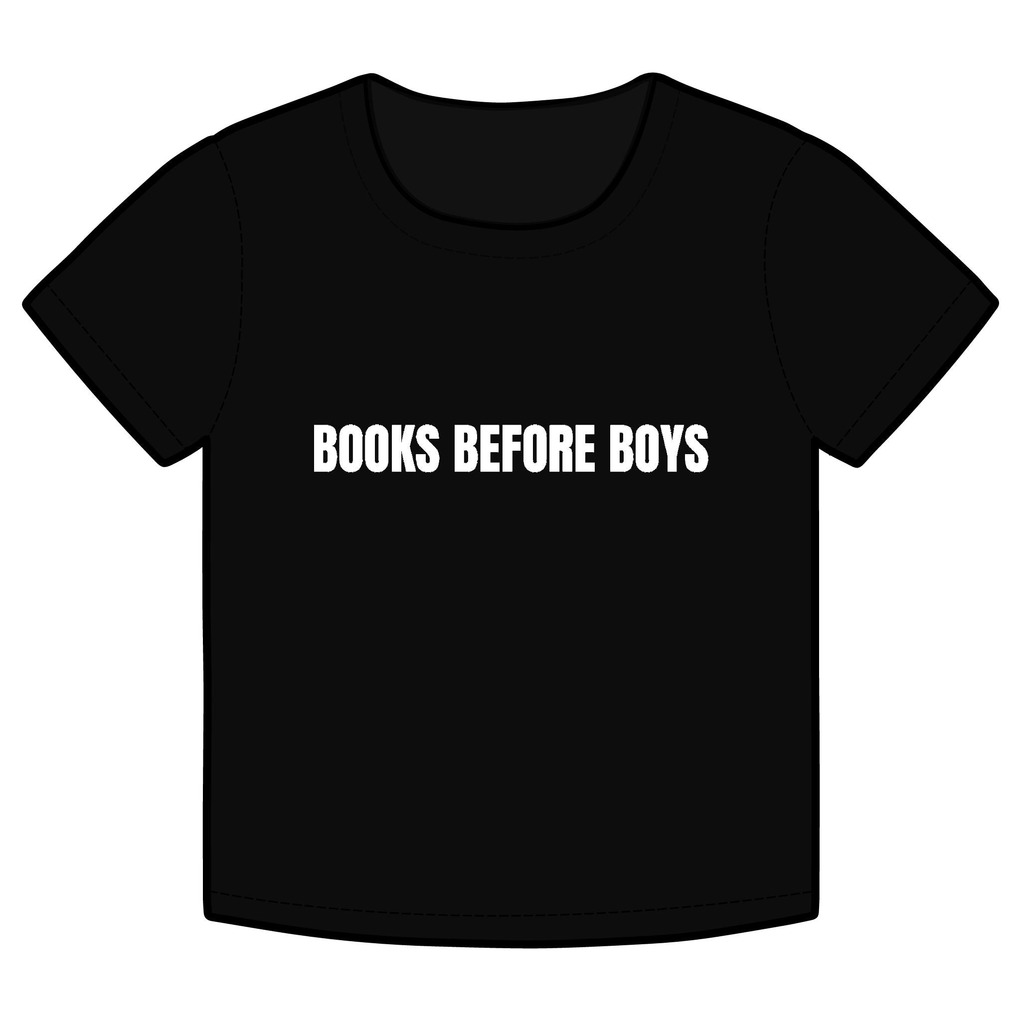 BOOKS BEFORE BOYS Funny Organic Baby Tee – Retro Slogan Shirt, Witty Graphic T-Shirt, Hipster Streetwear