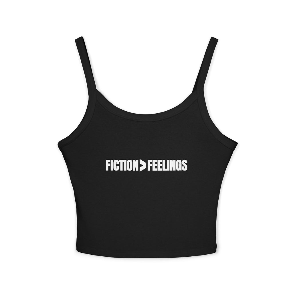 FICTION > FEELINGS Women's Spaghetti Strap Tank Top | Perfect for Summer Parties, Casual Outings, Festival Wear, Unique Gift, Trendy