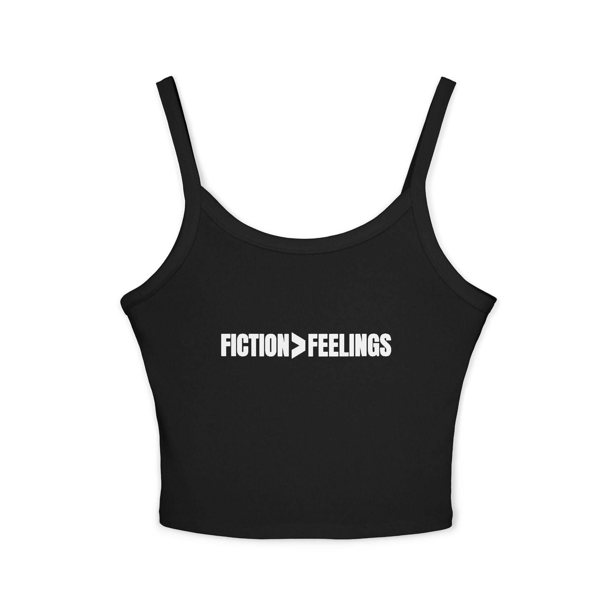 FICTION > FEELINGS Women's Spaghetti Strap Tank Top | Perfect for Summer Parties, Casual Outings, Festival Wear, Unique Gift, Trendy