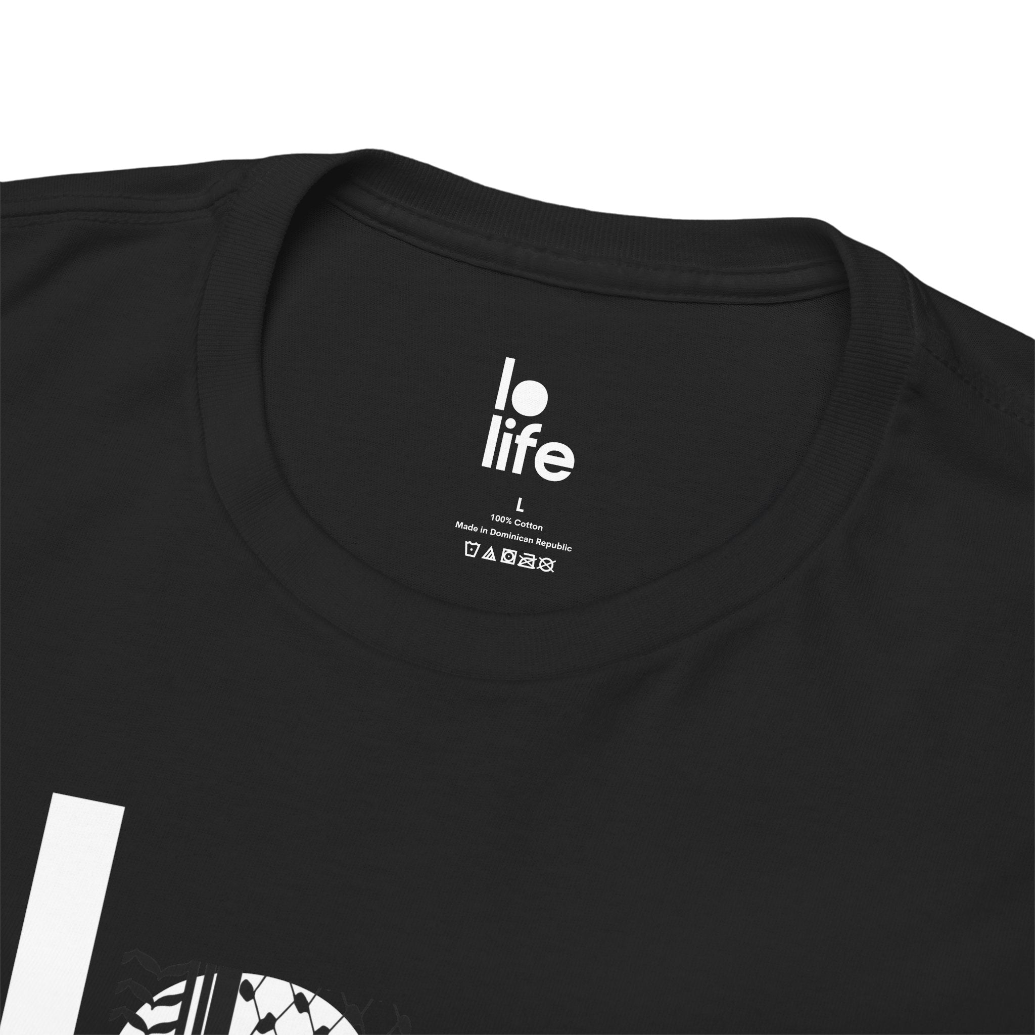 LO LIFE | PALESTINE KEFFIYEH Humor Unisex Heavy Cotton Tee, Concert Apparel, Party Shirt, Music Lover Gift, Weekend Outfit