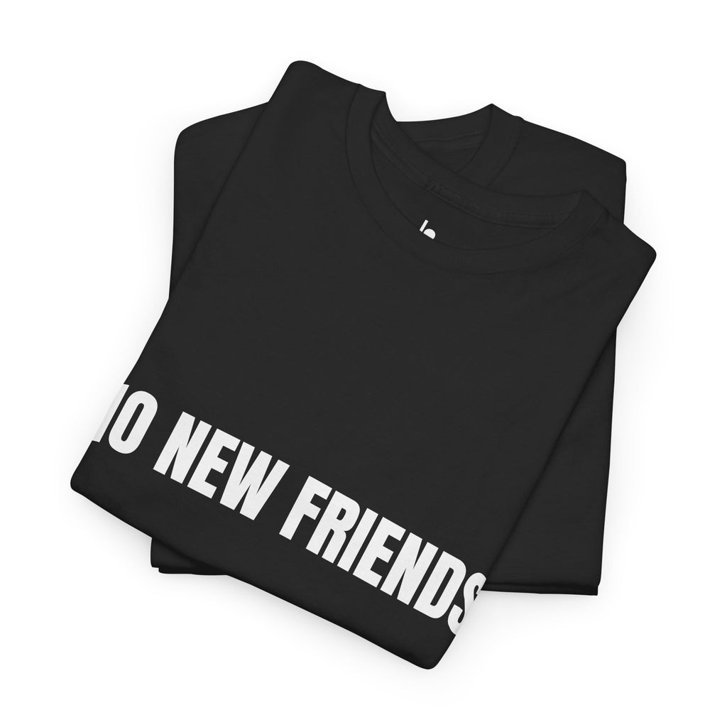 NO NEW FRIENDS Humor Unisex Heavy Cotton Tee, Concert Apparel, Party Shirt, Music Lover Gift, Weekend Outfit
