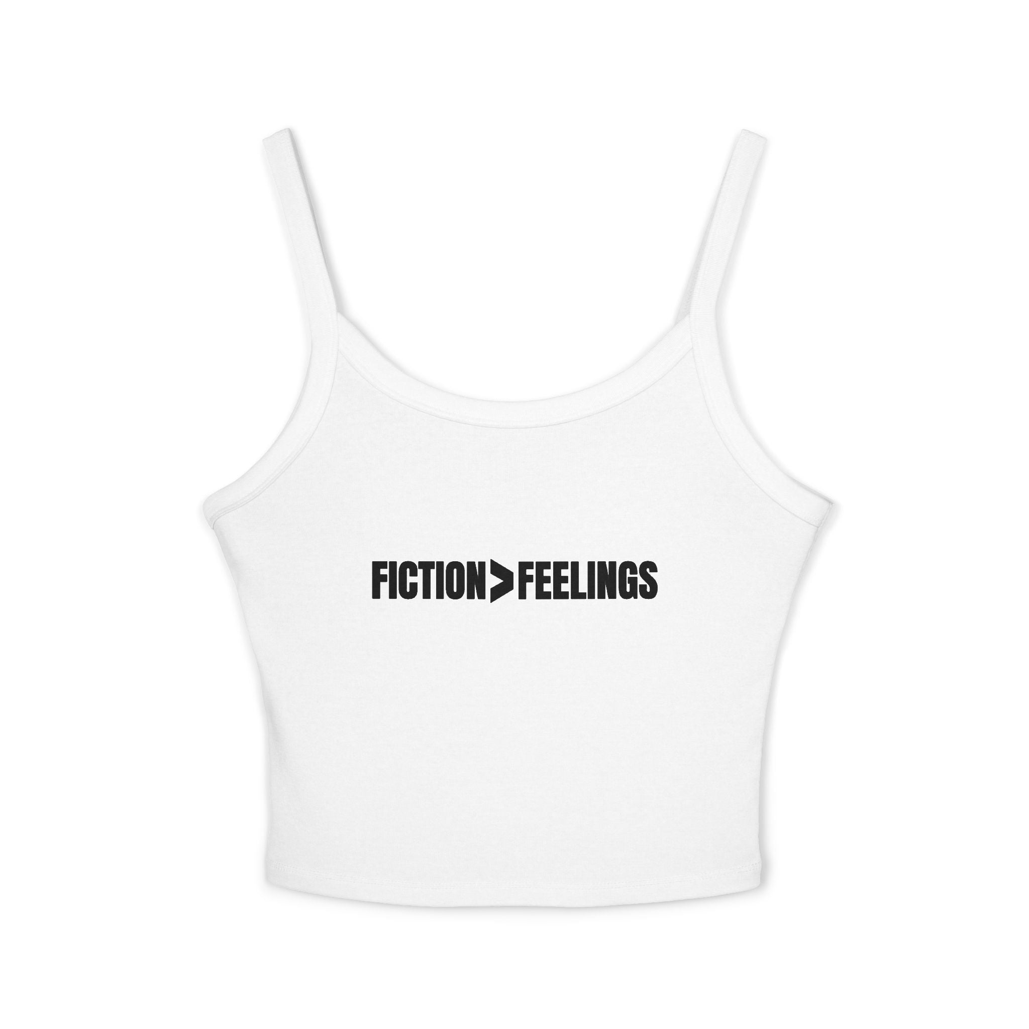 FICTION > FEELINGS Women's Spaghetti Strap Tank Top | Perfect for Summer Parties, Casual Outings, Festival Wear, Unique Gift, Trendy