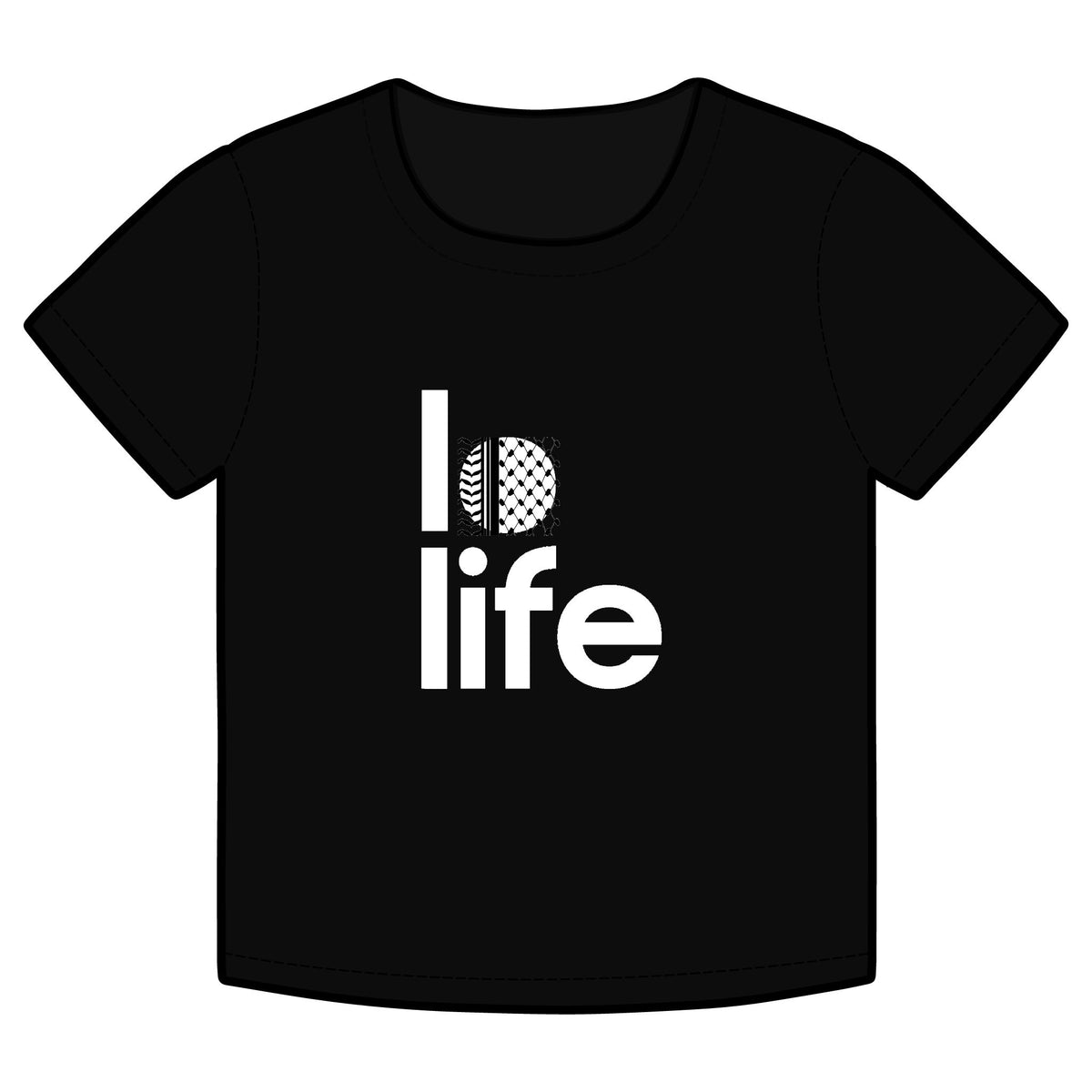LO LIFE | PALESTINE KEFFIYEH Funny Organic Baby Tee – Retro Slogan Shirt, Witty Graphic T-Shirt, Hipster Streetwear