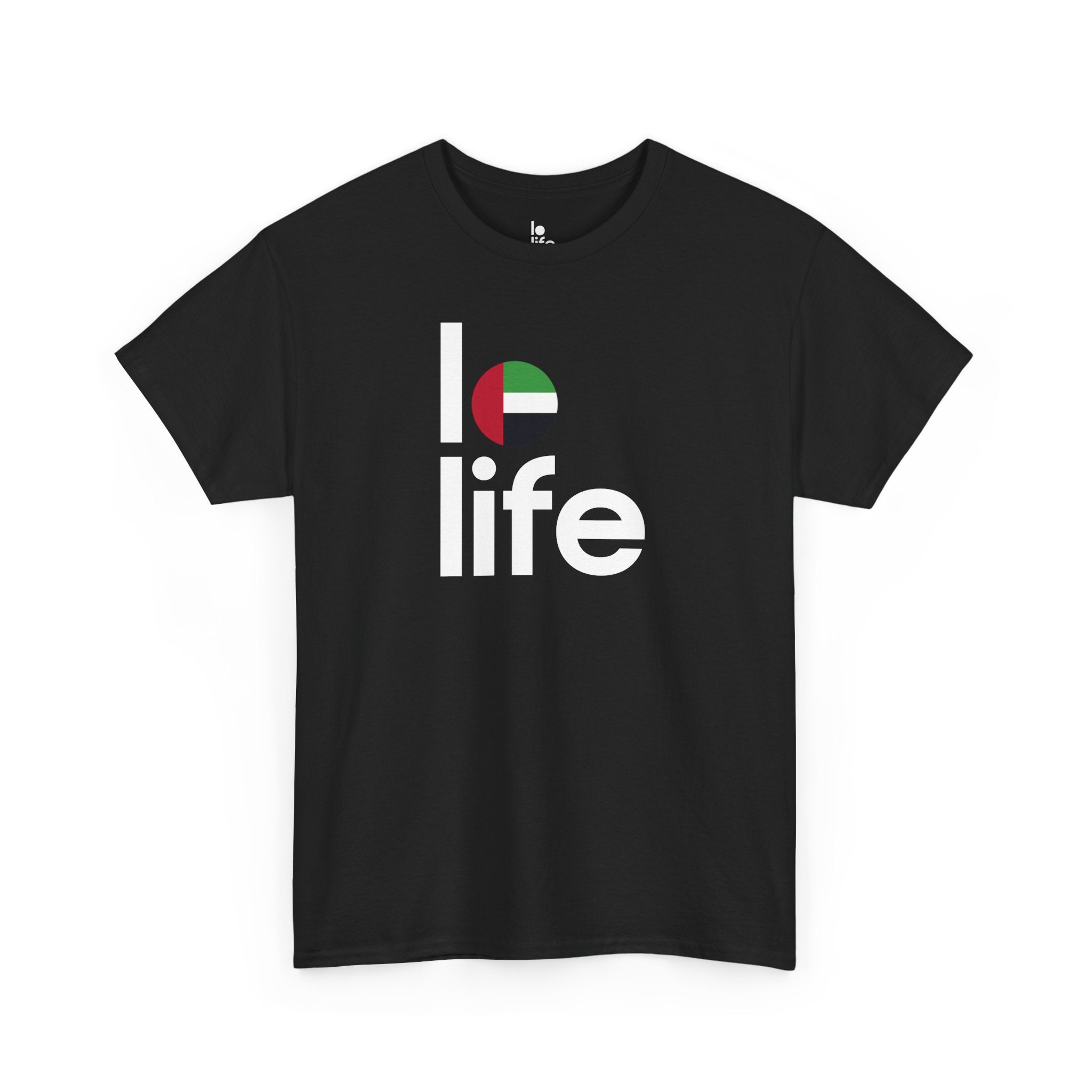 LO LIFE | UAE FLAG Humor Unisex Heavy Cotton Tee, Concert Apparel, Party Shirt, Music Lover Gift, Weekend Outfit