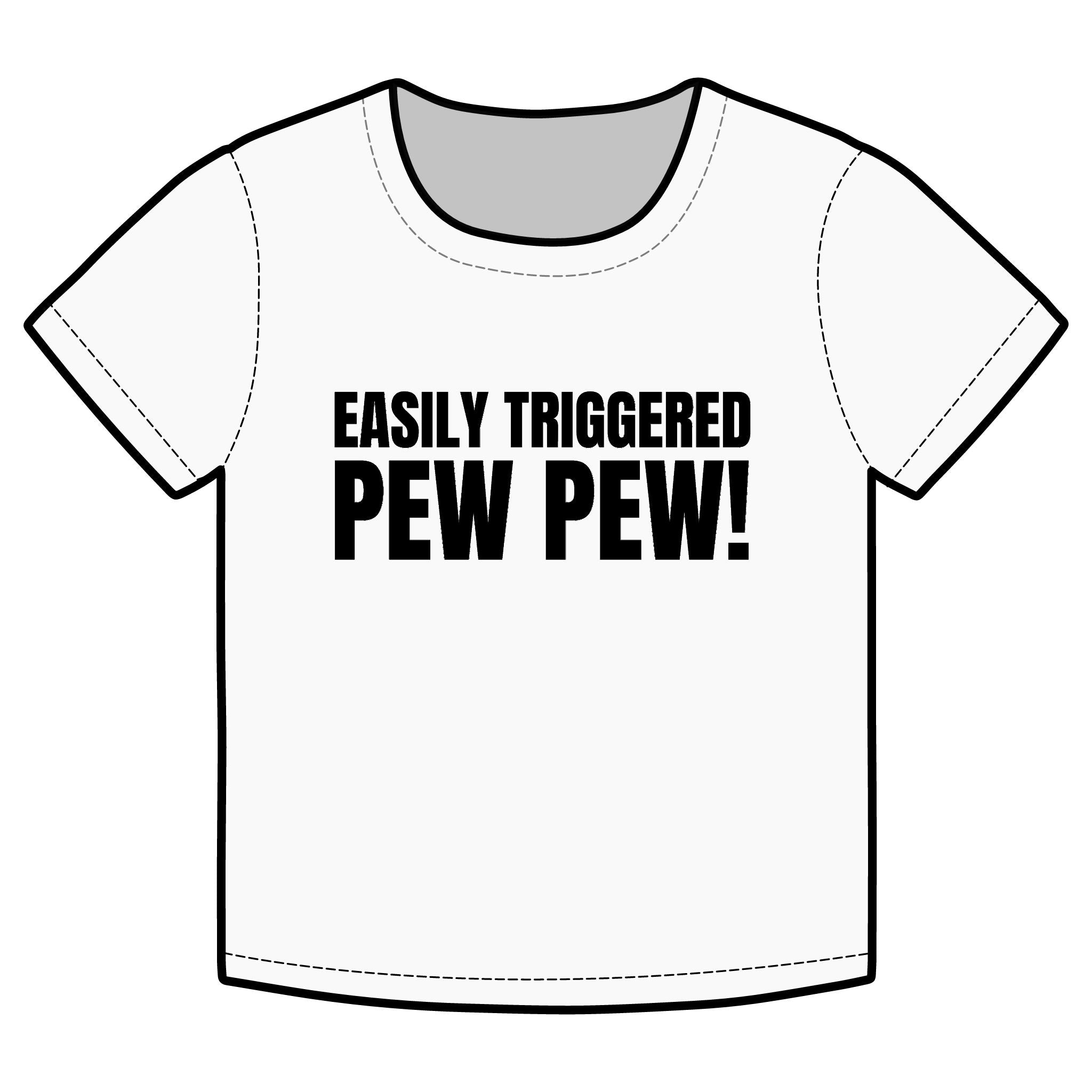 EASILY TRIGGERED, PEW PEW! Organic Baby Tee – Retro Slogan Shirt, Witty Graphic T-Shirt, Hipster Streetwear
