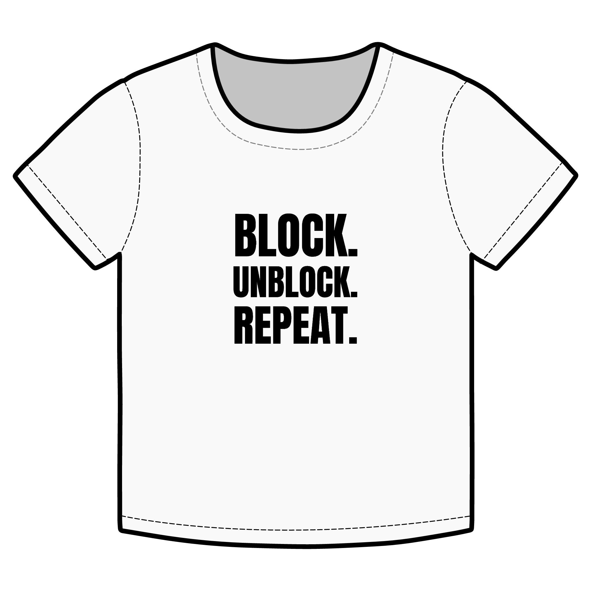 BLOCK. UNBLOCK. REPEAT. Funny Organic Baby Tee – Retro Slogan Shirt, Witty Graphic T-Shirt, Hipster Streetwear